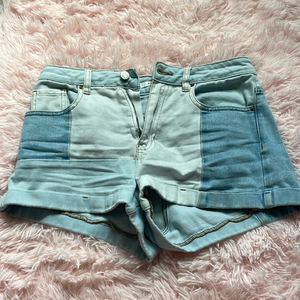 Pacsun Mom Short Colorblock Jean Shorts Size 26🟦◻️